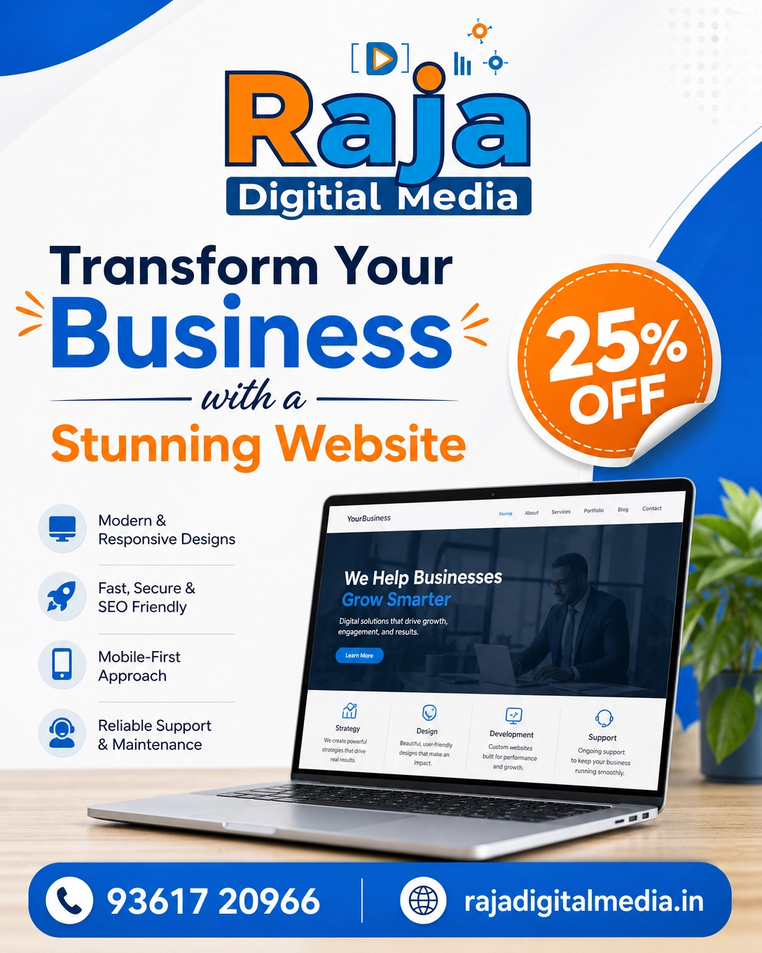 Raja Digital Media website design offer with 25 percent discount